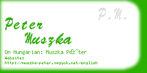 peter muszka business card